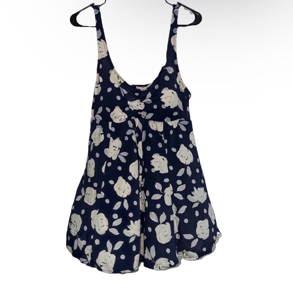 Croft & Barrow Navy and Cream Floral One Piece